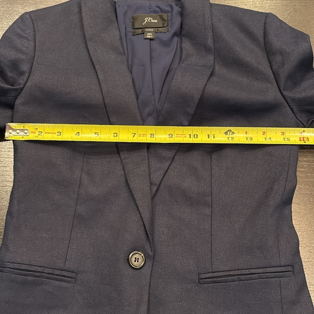 J.CREW Petite Parke blazer in bi-stretch linen cotton blend SIZE 00 - Picture 10 of 12